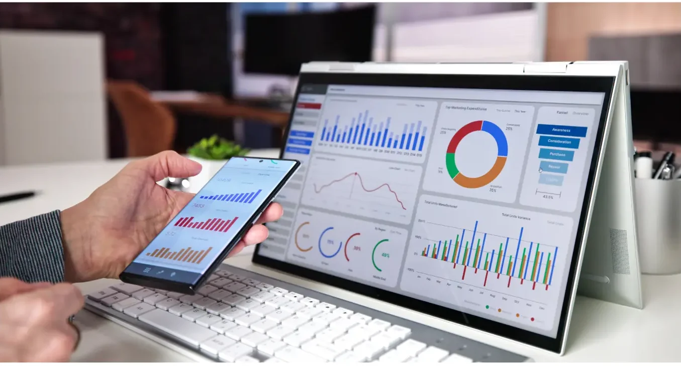 “AI marketing dashboard showing patient data, targeted ads, and performance analytics for healthcare clinics”