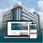 Patient-friendly official hospital website design in Nepal with modern hospital and responsive mobile view.
