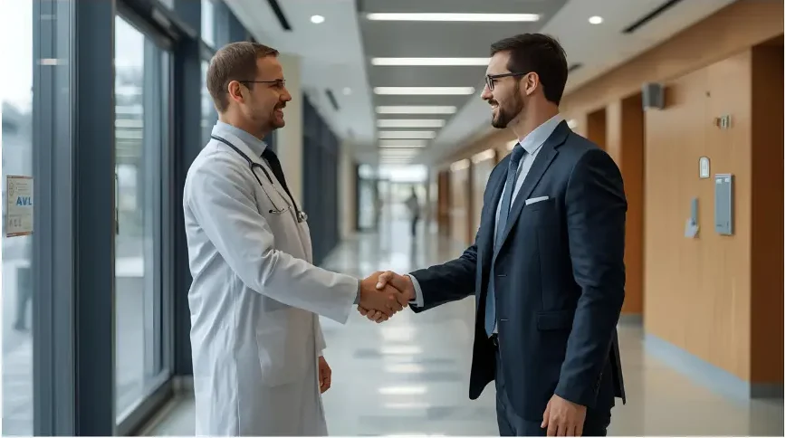 Doctor partnering with digital marketing agency for SEO success